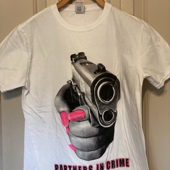 Partners In Crime White S/S T-Shirt Men's M Graphic Tee - Picture 3 of 5